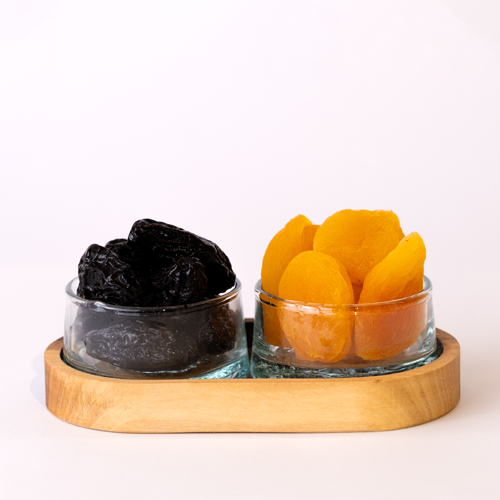 Plateau Artisanal - Noyer - 2 Verrines transparentes – Image 3
